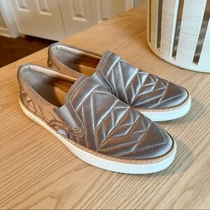 UGG Soleda Satin Quilted Sneakers in Elephant Grey